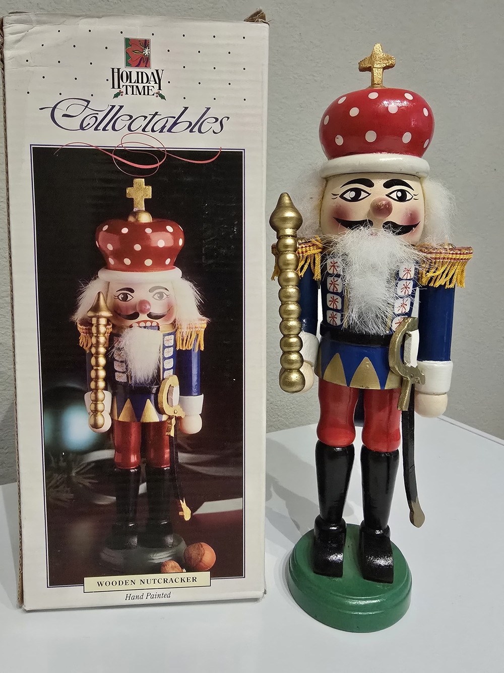 Holiday Time Red, Blue & Gold Hand-Painted Nutcracker Soldier